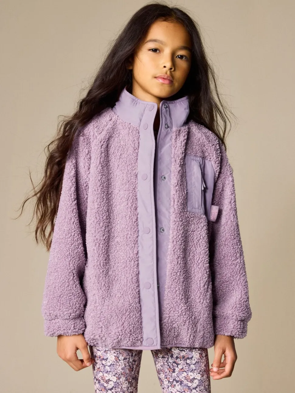 Lila-paars - Button Up Fleece Jacket (3-16yrs)