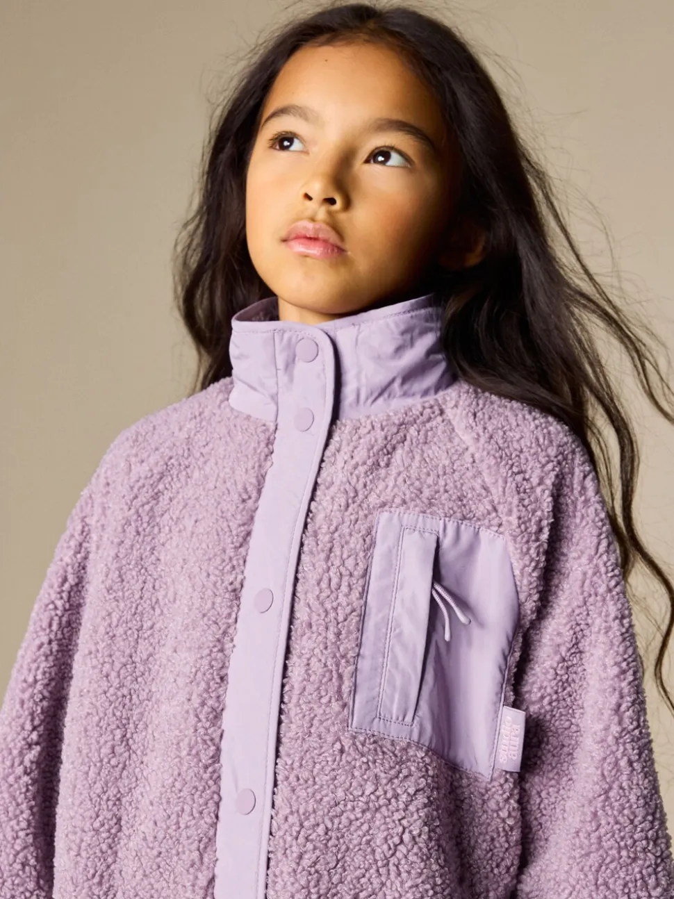 Lila-paars - Button Up Fleece Jacket (3-16yrs)