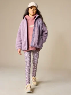 Lila-paars - Button Up Fleece Jacket (3-16yrs)