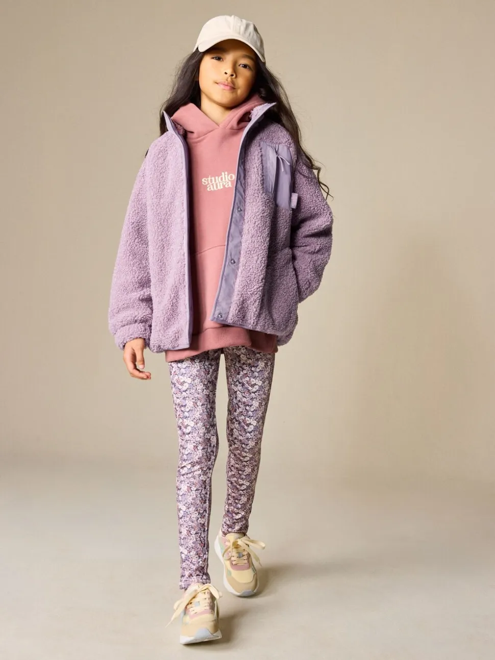 Lila-paars - Button Up Fleece Jacket (3-16yrs)