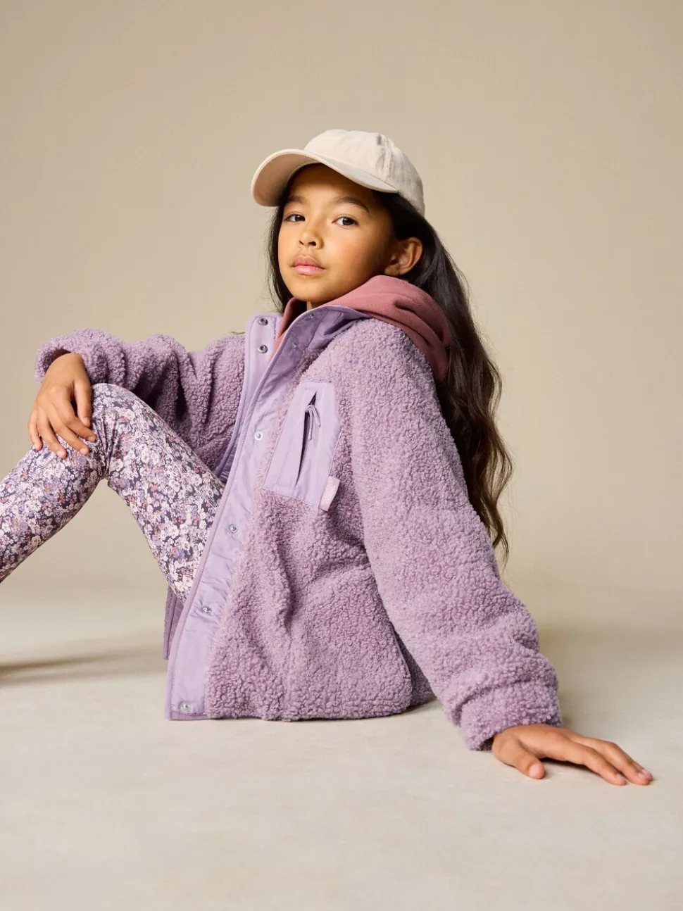 Lila-paars - Button Up Fleece Jacket (3-16yrs)