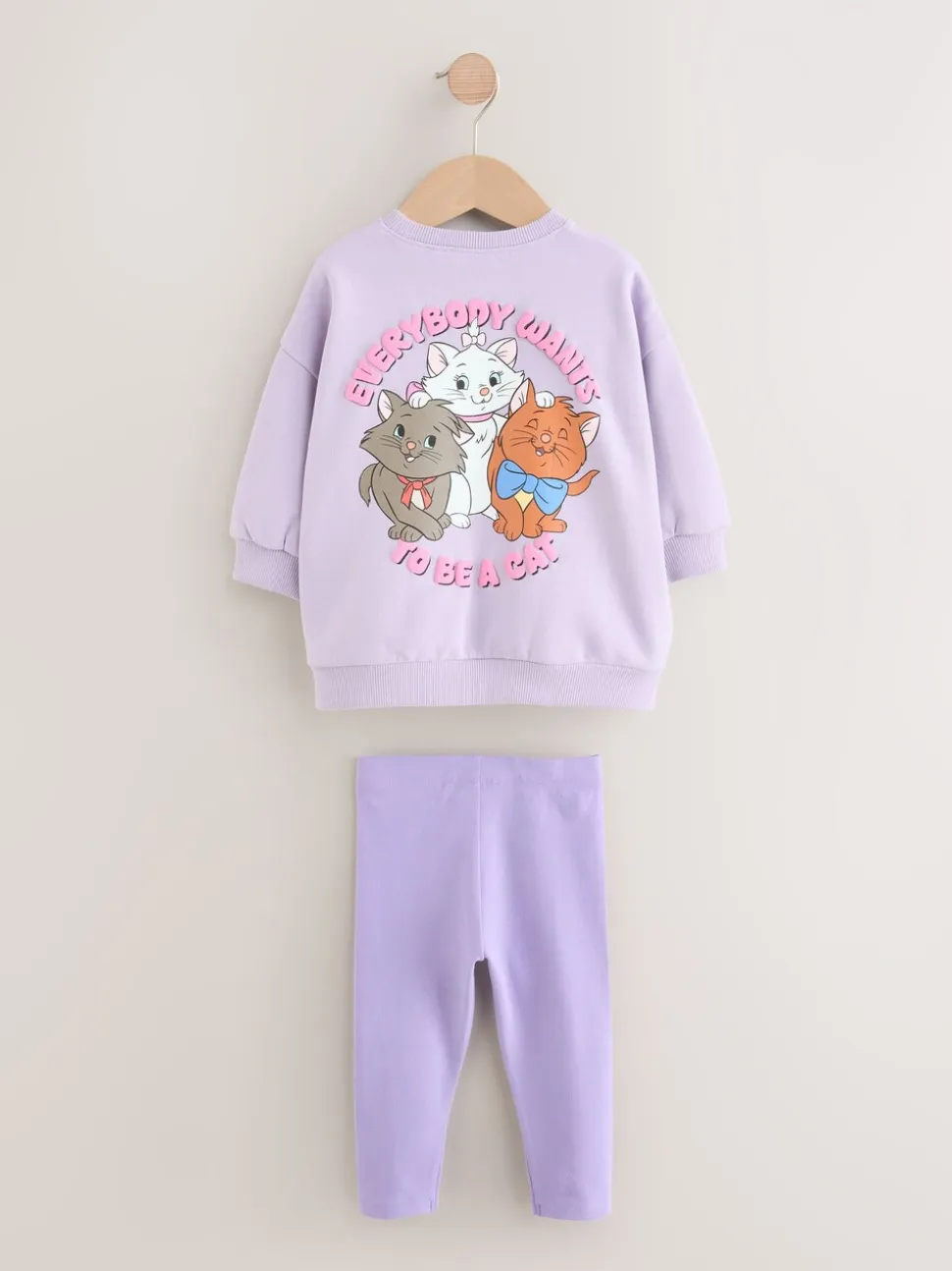 Lila-paars - Disney Aristocats sweatshirt en legging set (3mnd-7jr)