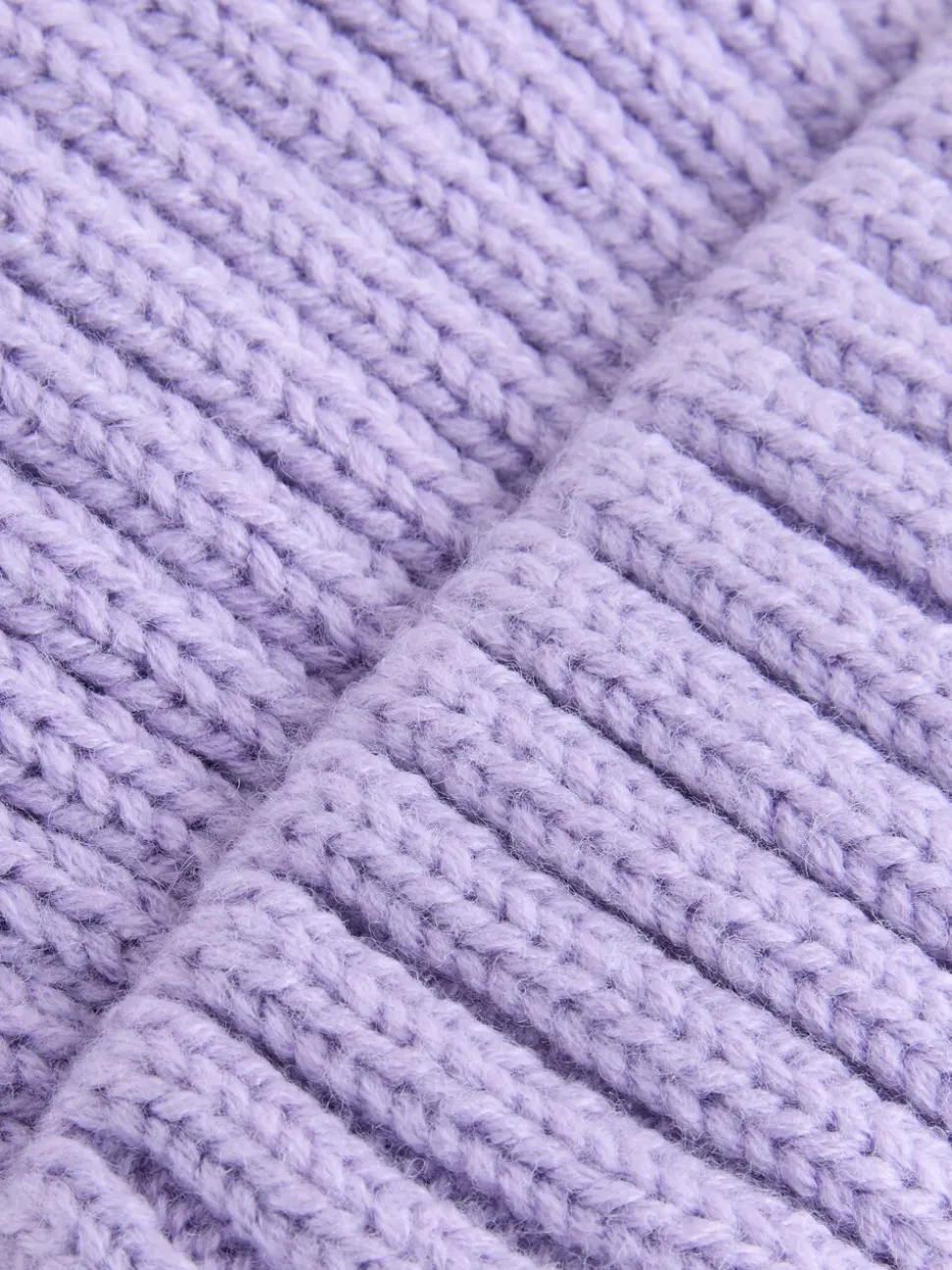 Lila-paars - Geribbelde beanie-muts met pompon (3mnd -16jr)
