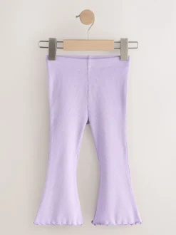 Lila-paars - Geribbelde flare legging (3 mnd-7 jr)