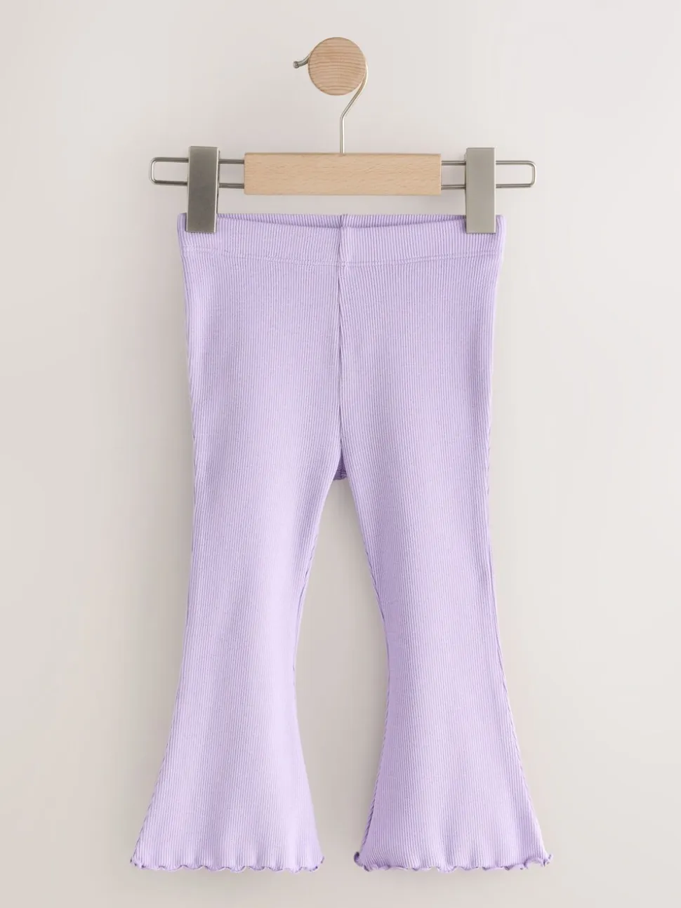 Lila-paars - Geribbelde flare legging (3 mnd-7 jr)