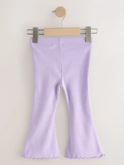 Lila-paars - Geribbelde flare legging (3 mnd-7 jr)