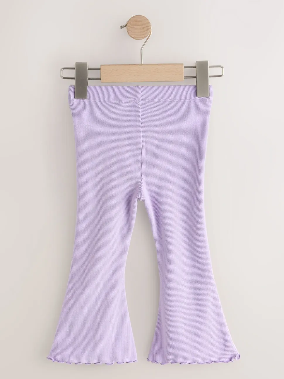 Lila-paars - Geribbelde flare legging (3 mnd-7 jr)