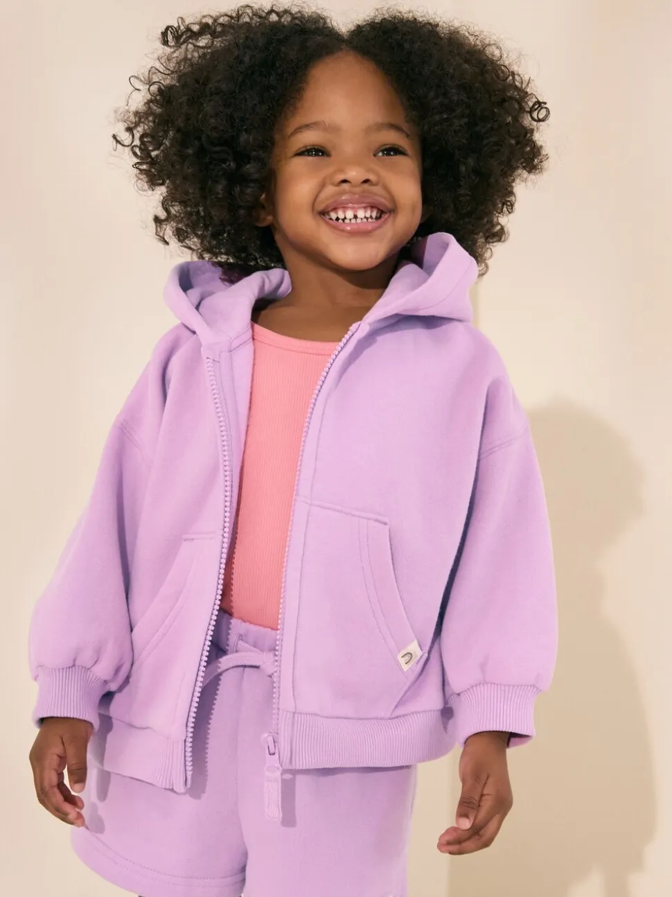 Lila-paars - Hoodie met ritssluiting (3 mnd-7 jr)