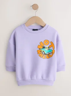Lila-paars - Hot Wheels Crew Neck Sweatshirt (9mths-8yrs)