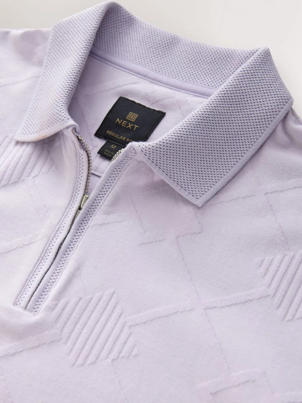 Lila-paars - Net jacquard poloshirt