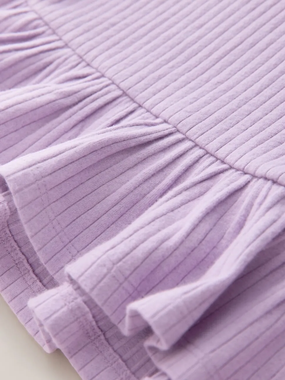 Lila-paars - Set van geribbelde top met korte mouwen en shorts (3 mnd - 7 jr)