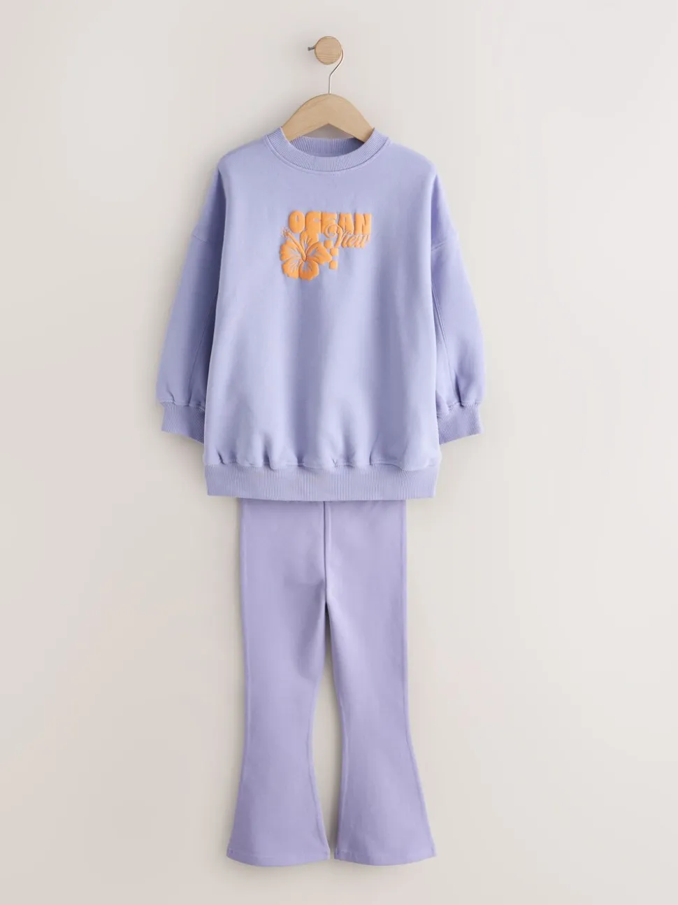 Lila-paars - Sweatshirt and Flare Leggings Set (3-16yrs)