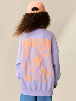 Lilapaars bloem - Sweatshirt (3 - 16 jr)