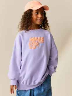 Lilapaars bloem - Sweatshirt (3 - 16 jr)