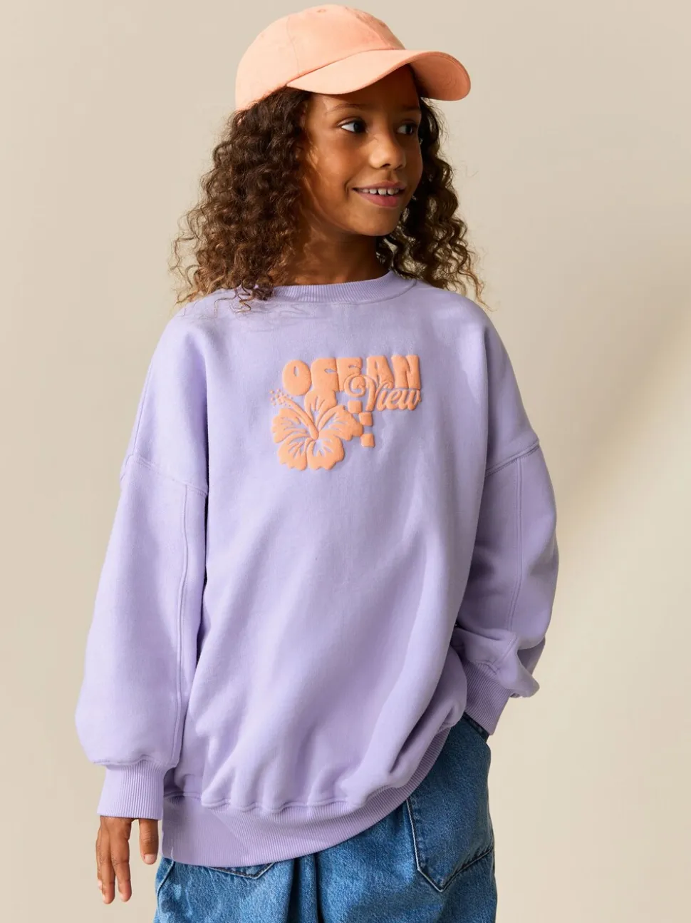 Lilapaars bloem - Sweatshirt (3 - 16 jr)