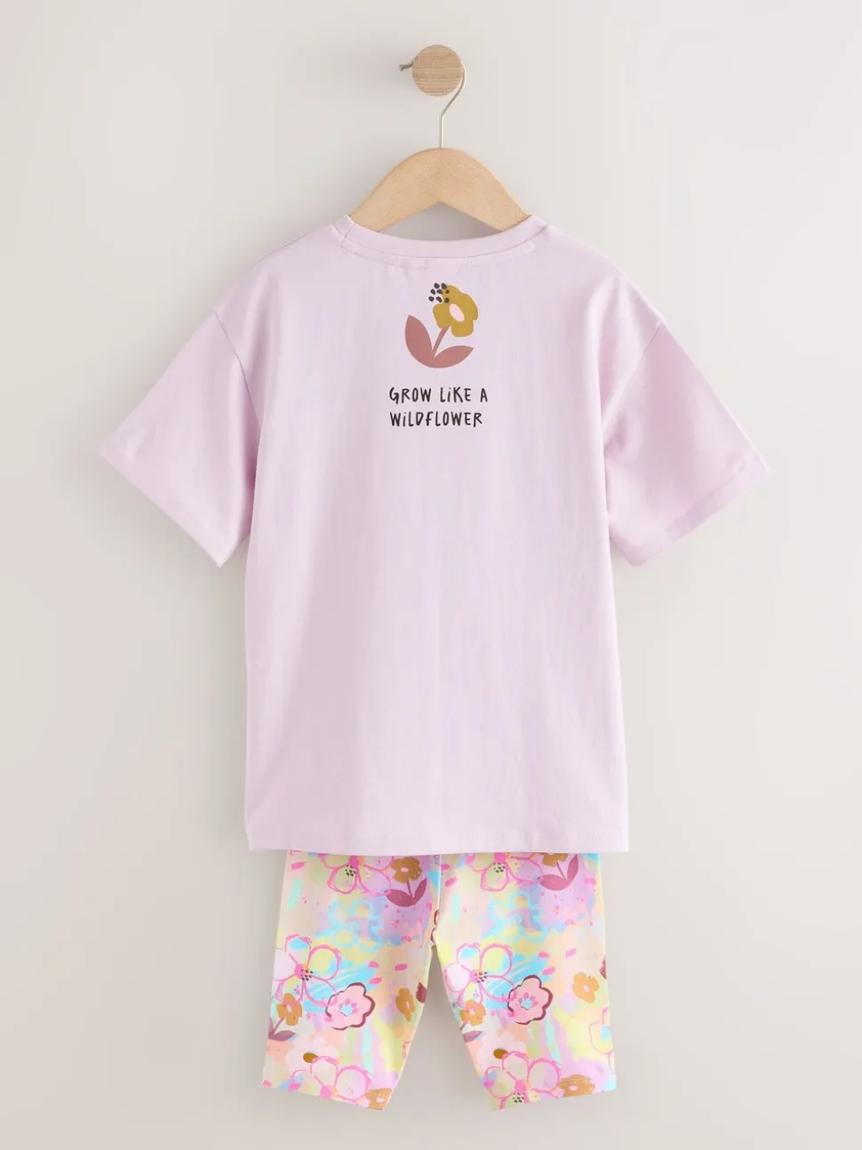 Lila-paars gebloemd - T-Shirt and Cycle Shorts Set (3-16yrs)