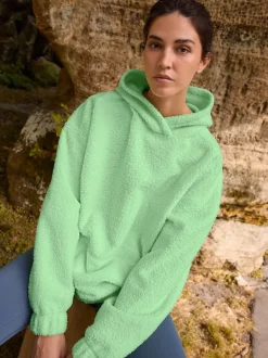 Limoengroen - Soft Teddy Borg Longsleeve Hoodie