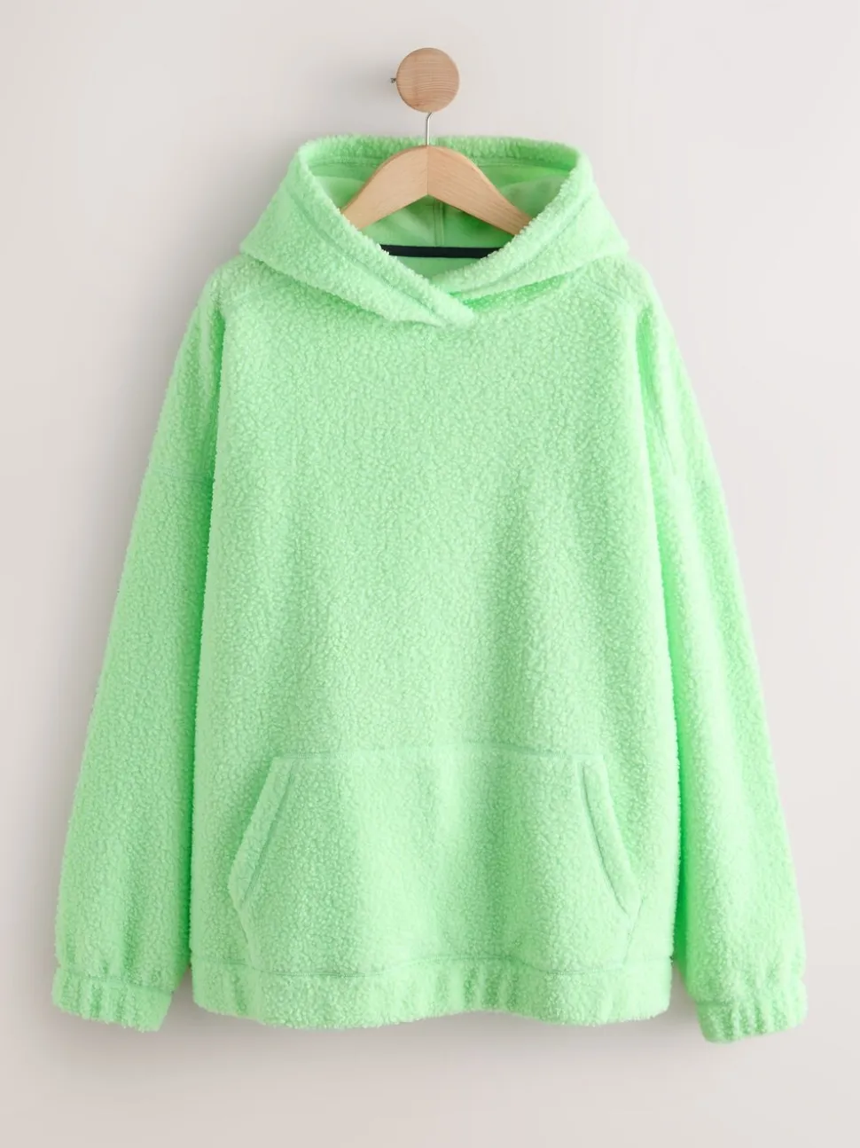 Limoengroen - Soft Teddy Borg Longsleeve Hoodie