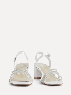 Linzi Bridal Wide Fit Mariah Open Back Heels With Diamante Triple Front