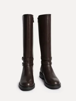 Linzi Fierce High Leg Boots With Double Buckle Detail