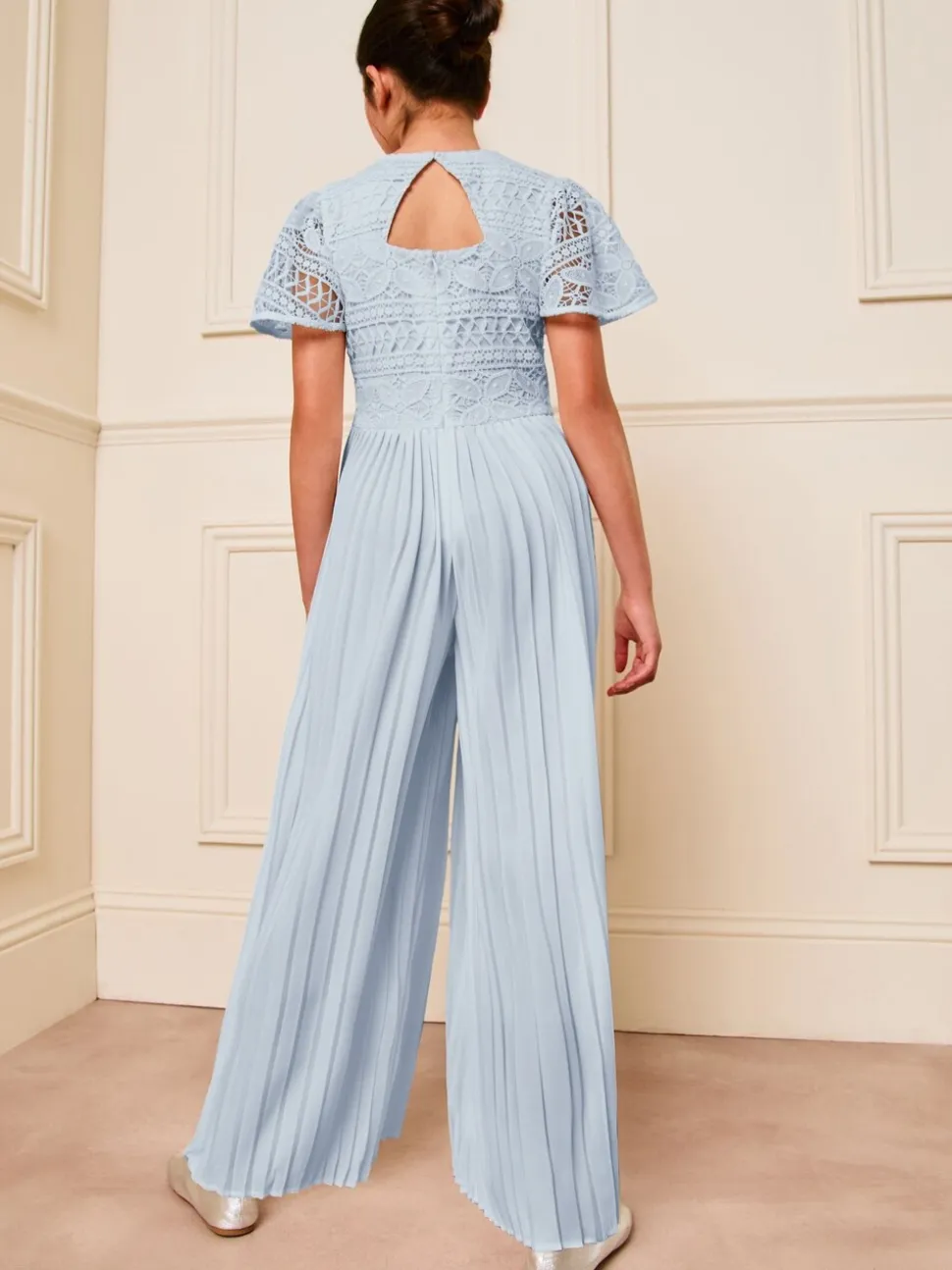Lipsy geplooide gelegenheids-jumpsuit met fladdermouwen (5-16jr)