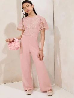 Lipsy 2-in-1 geplooide gelegenheids-jumpsuit met fladdermouwen (5-16jr)