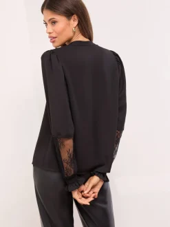 Lipsy Lace Detail Grandad Shirt