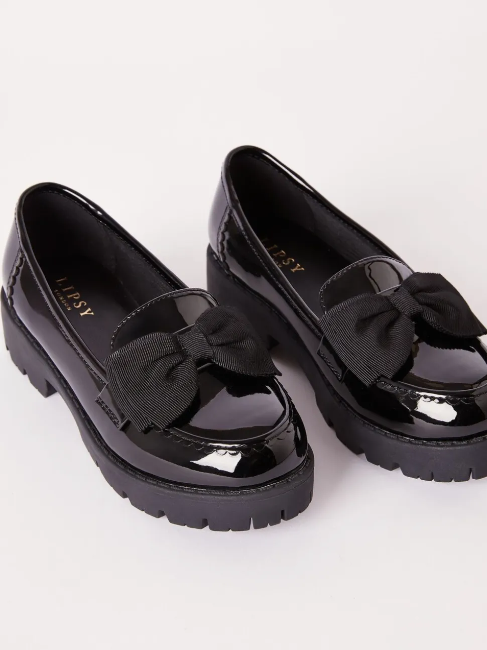 Lipsy lakleren instaploafers met dikke strik en school schoenen