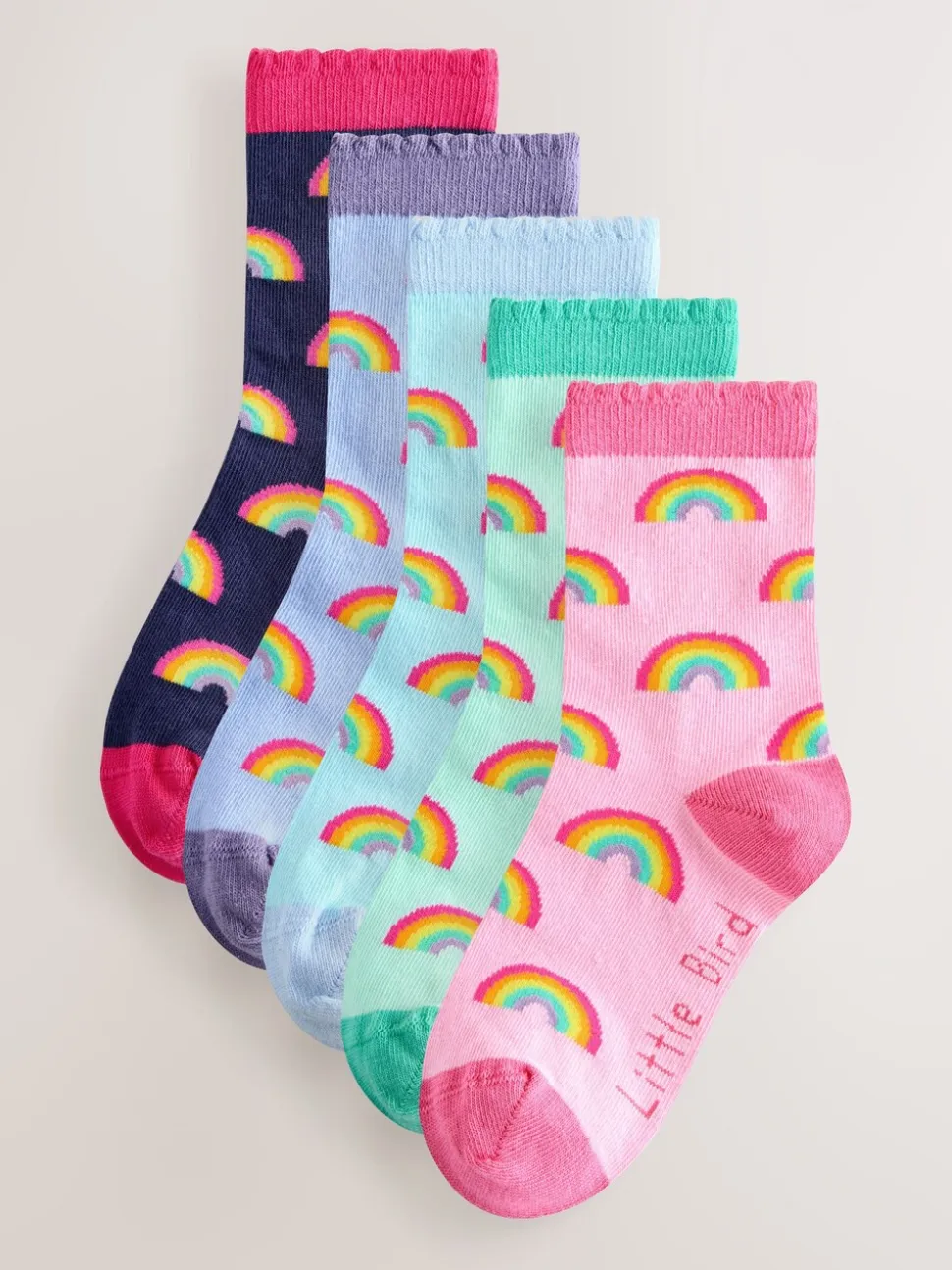 Little Bird by Jools Oliver set van 5 paar sokken met regenboogprint