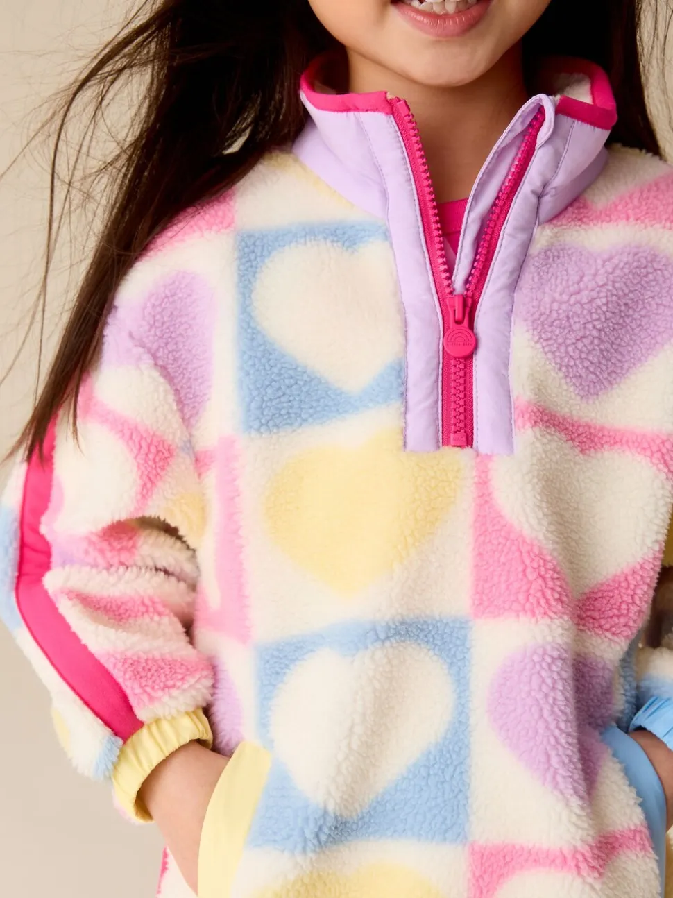 Little Bird by Jools Oliver Heart Colourblock Borg Fleece