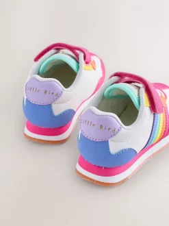 Little Bird by Jools Oliver Pastel Rainbow Retro Runner Trainers