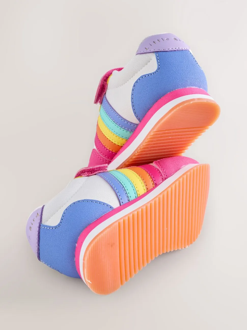Little Bird by Jools Oliver Pastel Rainbow Retro Runner Trainers