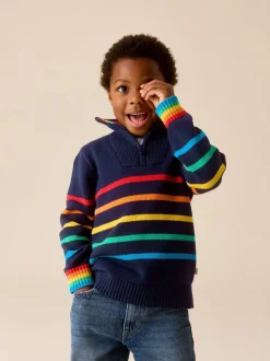 Little Bird by Jools Oliver Knitted Long Sleeve 1/4 Zip Jumper
