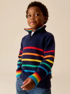 Little Bird by Jools Oliver Knitted Long Sleeve 1/4 Zip Jumper