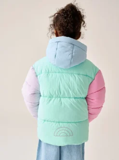 Little Bird by Jools Oliver regenbestendige gewatteerde jas met kleurvlakken