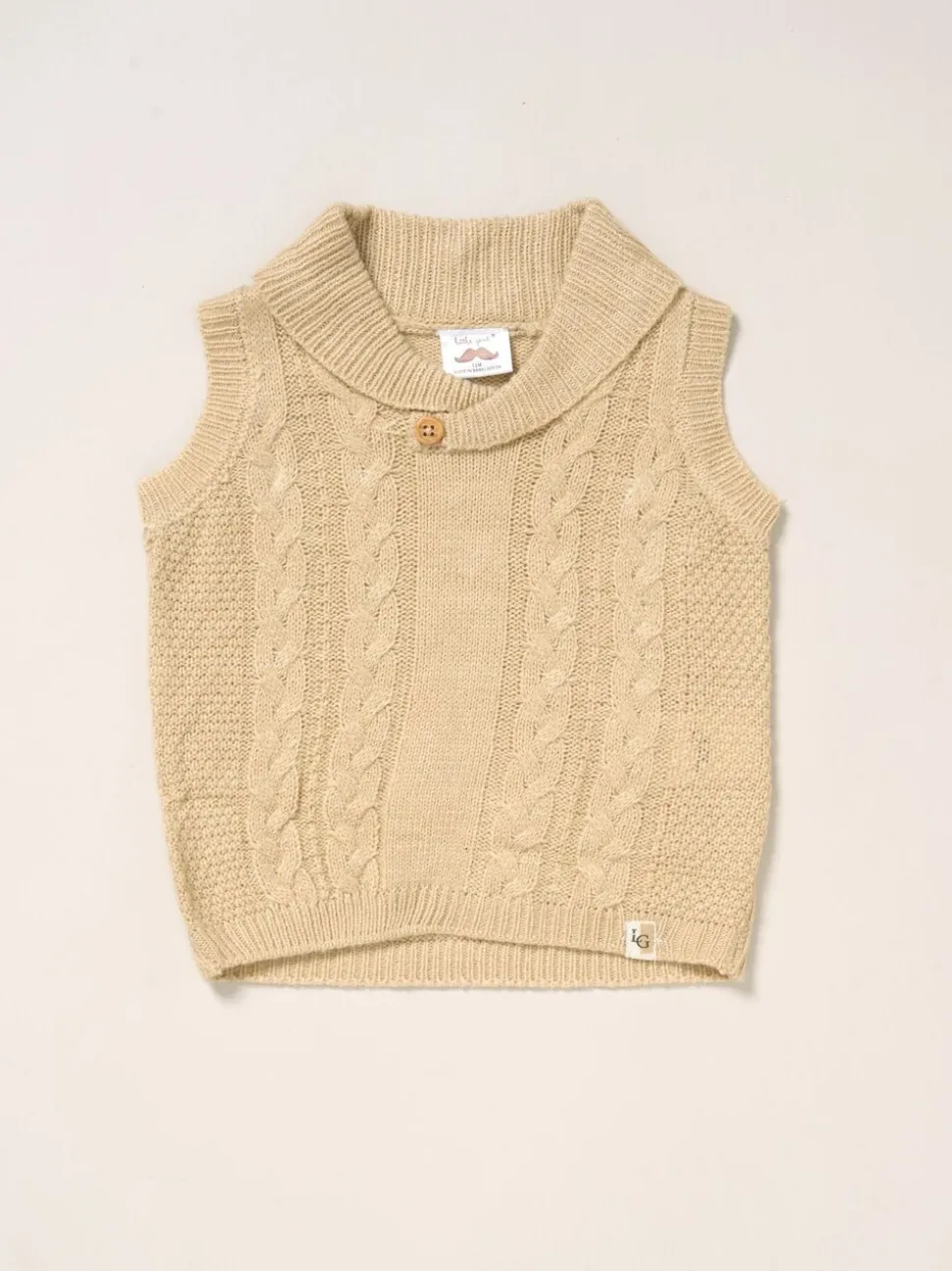 Little Gent True Knit Vest, Bodysuit, Trousers and Bow Tie Brown Set