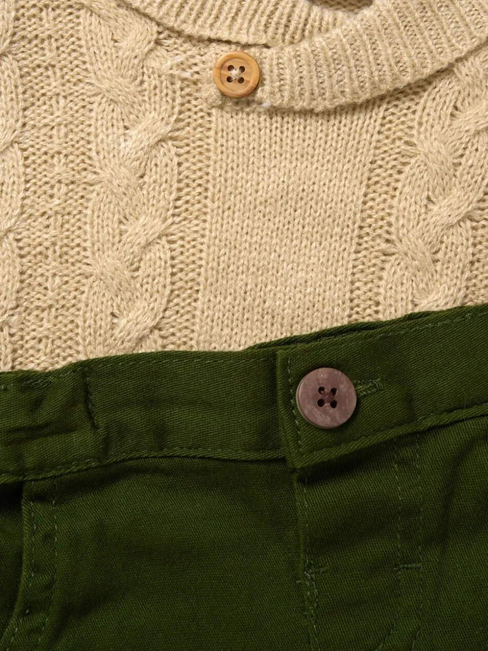 Little Gent True Knit Vest, Bodysuit, Trousers and Bow Tie Brown Set
