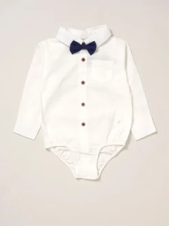 Little Gent True Knit Vest, Bodysuit, Trousers and Bow Tie White Set