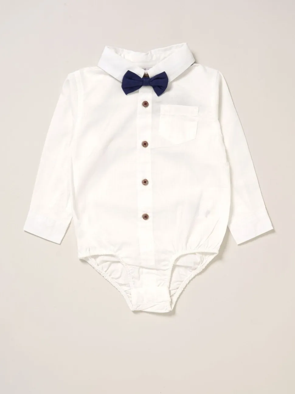 Little Gent True Knit Vest, Bodysuit, Trousers and Bow Tie White Set