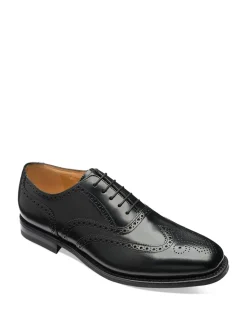 Loake 302brg Oxford-brogues van zwart gepolijst leer