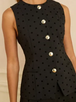 Love & Roses Flock Spot Waistcoat
