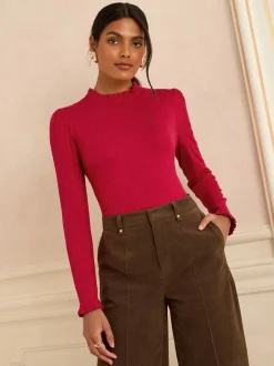 Love & Roses Frill Neck Long Sleeve Jersey Top Pack
