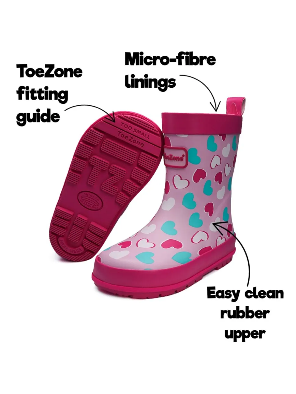 Love met hart - ToeZone kinderlaarzen
