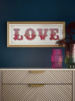 Love Mirror Slogan Wall Art