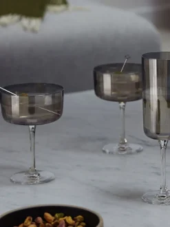 LSA International Set of 2 Lunar Champagne and Cocktail Glasses 230ml