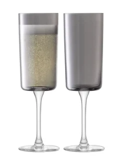 LSA International Set of 2 Lunar Champagne Flutes 210ml
