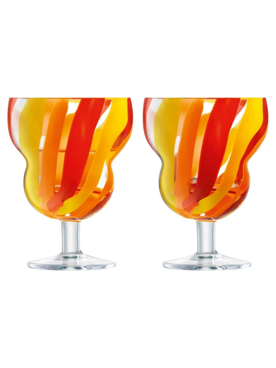 LSA International Set of 2 Folk Water Wine Glasses 230ml