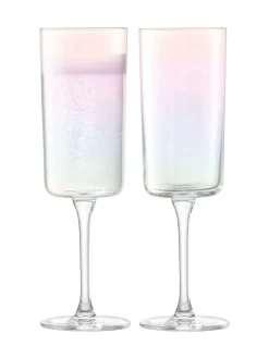 LSA International Set of 2 Iridescence Champagne Flutes 210ml