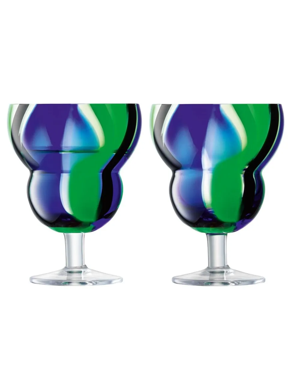 LSA International Set of 2 Folk Water Wine Glasses 230ml