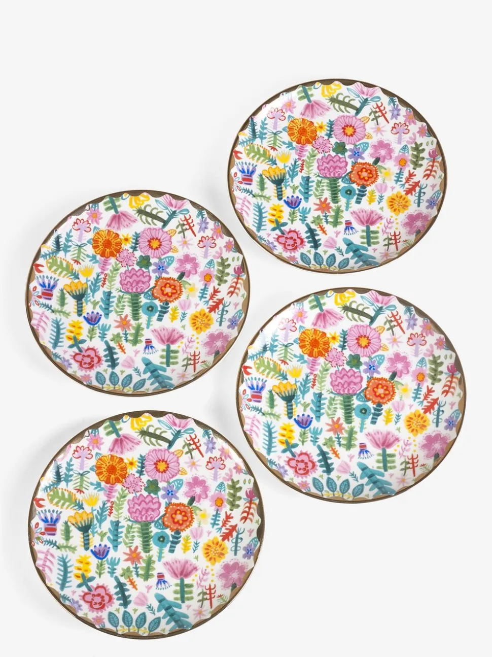 Lucy Tiffney - Set van 4 gebaksbordjes
